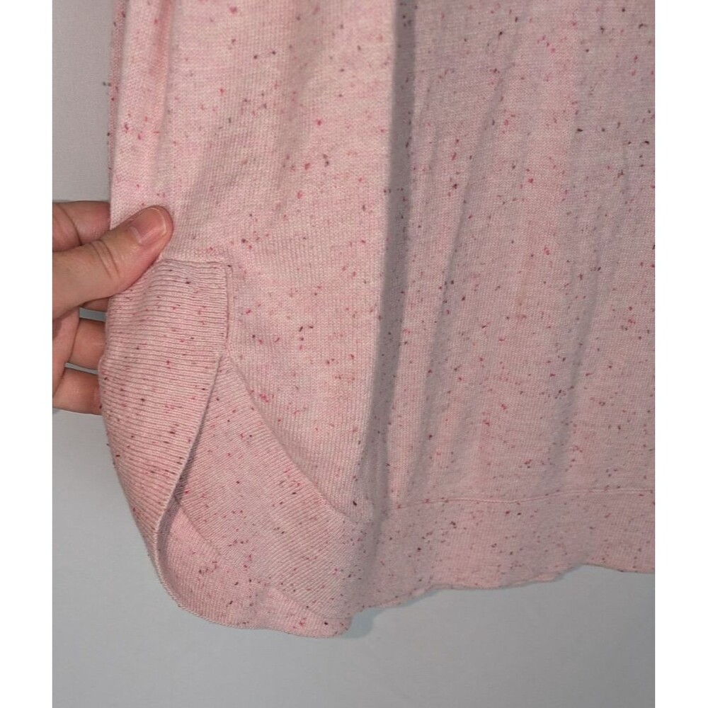 Loft Sweater XL Women's Pink Speckle Print Long Sleeve Over Sized Pull Over Cozy - Picture 5 of 7
